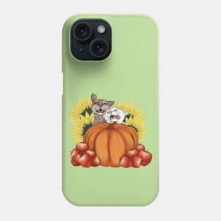 Harvest Festival.Cats with Pumpkin, Sunflowers, Apples Phone Case