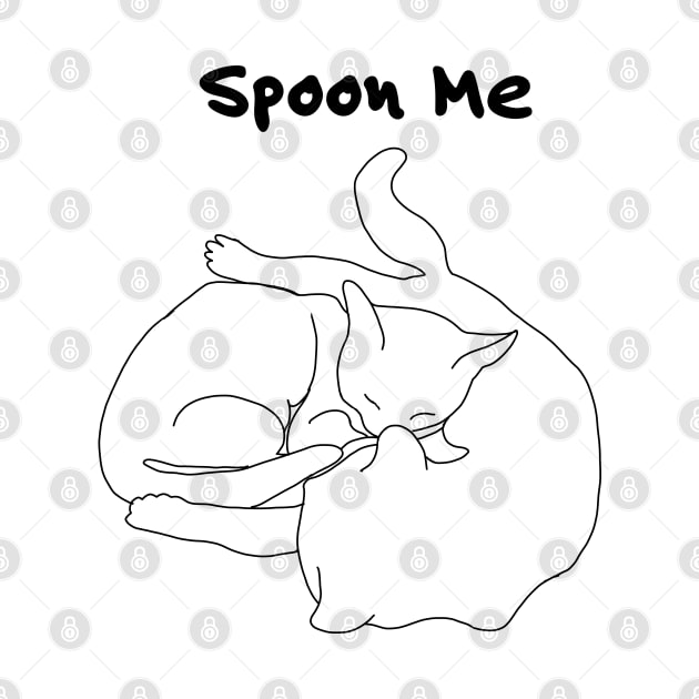 Spoon Me - Simple Cat Doodle by PurposelyDesigned