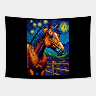 Horse in starry night Tapestry