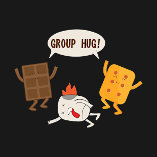 Group hug funny smores chocolate marshmallow camping T-Shirt