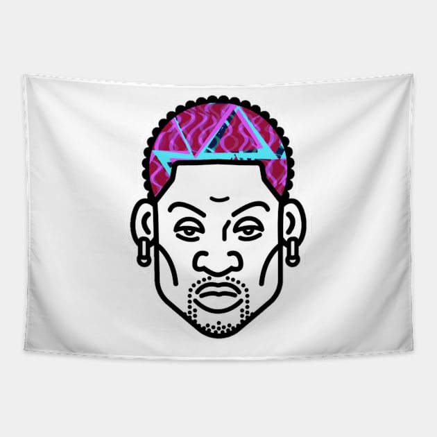 rodzilla-dennis Rodman (white) design Tapestry by MN-STORE