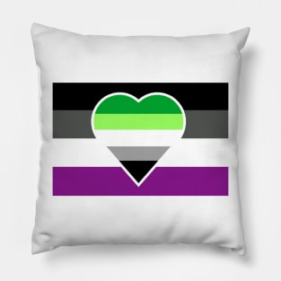 Aromantic Asexual Flag (White-Stripe Variant) Pillow