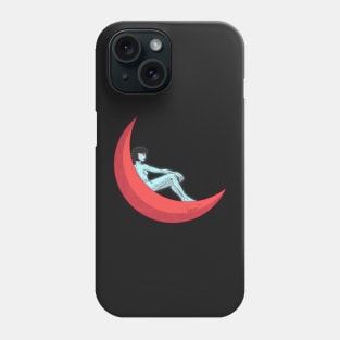 Girl on the moon without background Phone Case