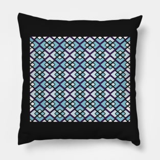 Abstract geometric pattern - blue and black. Pillow