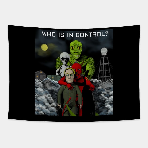 WHO IS IN CONTROL Tapestry by ElectroZoo