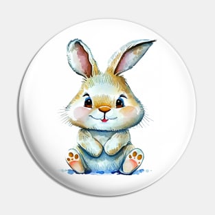 Cute Little Watercolor Rabbit Pin