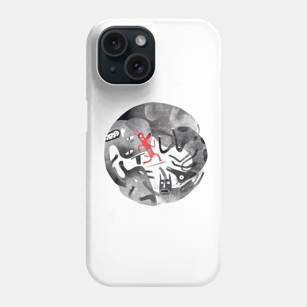 Red dog 1 Phone Case by Luis San Vicente 
