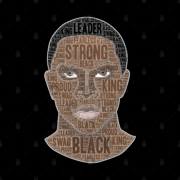 Strong Black King Word Art by blackartmattersshop