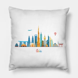 Asia skyline Pillow