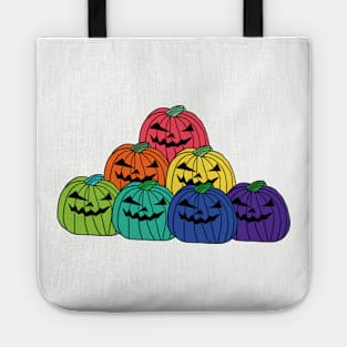 Colorful Spooky Halloween Horror Pumpkin Patch Tote