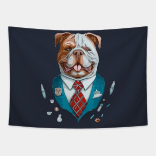 Bulldog Boss Print Art Tapestry