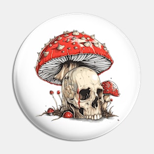 skulls and psychedelic mushrooms Pin