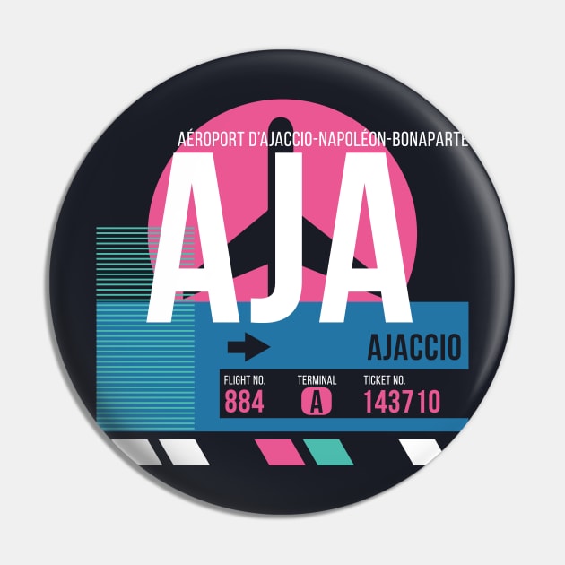 Ajaccio (AJA) Airport // Sunset Baggage Tag Pin by Now Boarding