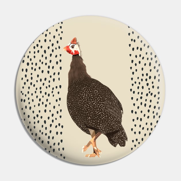 Guinea Fowl Polka Dots Pin by Suneldesigns