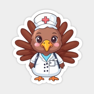 Festive Nurse Turkey Magnet