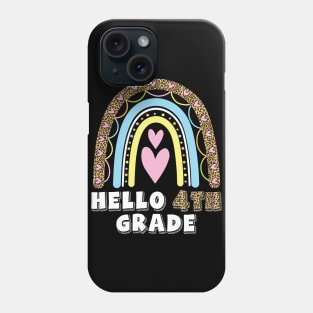 Heart Rainbow Teacher Student Back To School Hello 4th Grade Phone Case