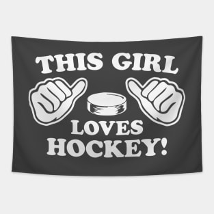 This Girl Loves Hockey Tapestry