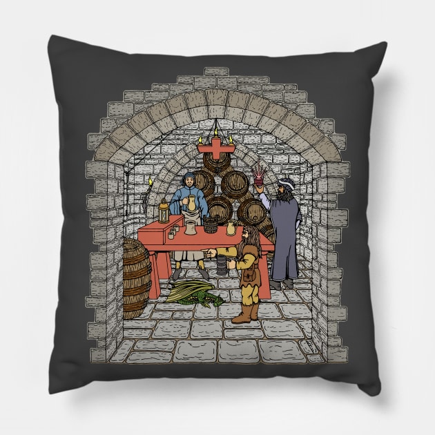 Fantasy Winery Pillow by AzureLionProductions