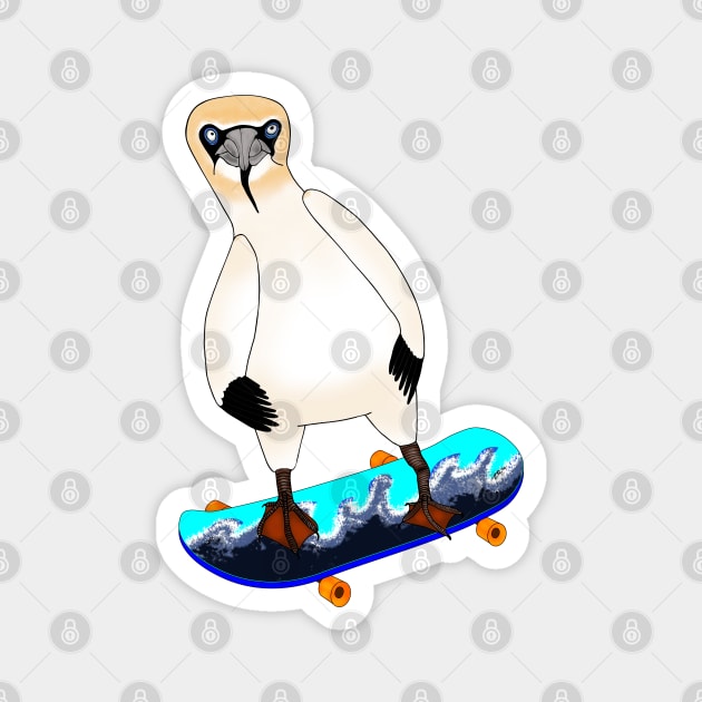 Skateboarding gannet Magnet by SnailAndCo