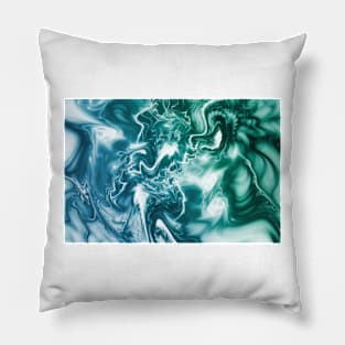 Teal marble Pillow