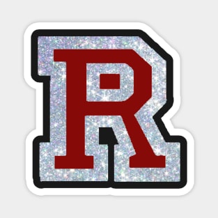 R red with glitter Magnet