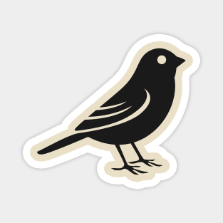 Black canary bird Magnet