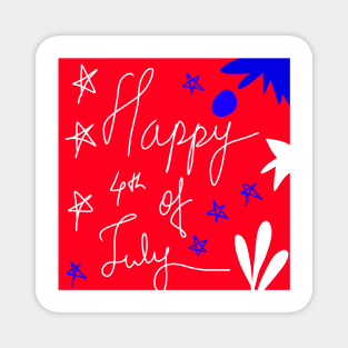 happy red 4th july design Magnet