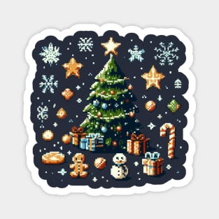 Merry Pixel Christmas Magnet