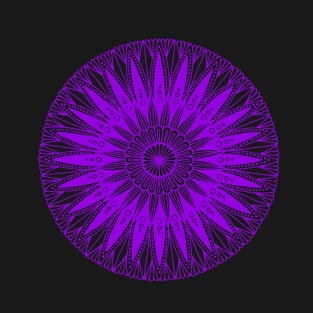 Mandala (purple on black) T-Shirt