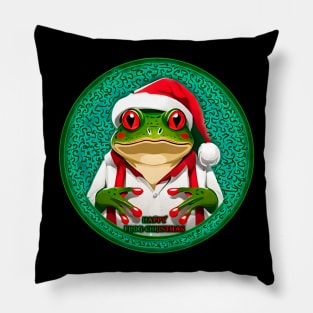 Happy Frog-Christmas Pillow