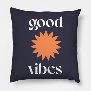 Good Vibes / Retro Typography Design Pillow