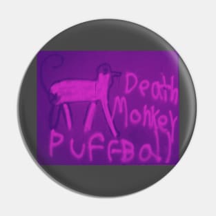 Death Monkey Puffball Purple Pin