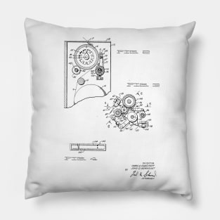 Driving and supporting means for high speed printing drum Vintage Patent Hand Drawing Pillow