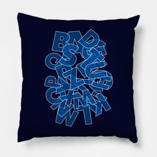 Simple blue font Pillow