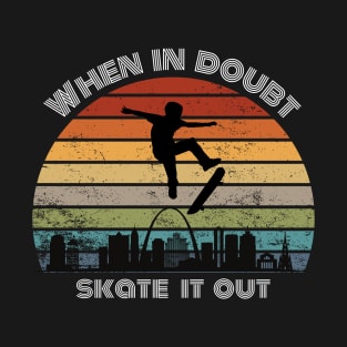 Skateboarding  Skater  Skyline Retro Design T-Shirt