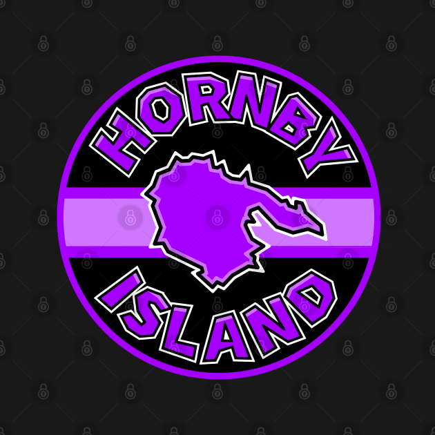 Hornby Island, BC Round Text in Bright Purple - Violet - Hornby Island by City of Islands