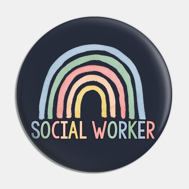 Social Worker Gift Social Worker Rainbow Pin by kmcollectible