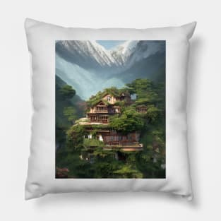 House in the Mountain Pillow