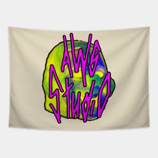 AWS Studio - clown reverse yellow Tapestry