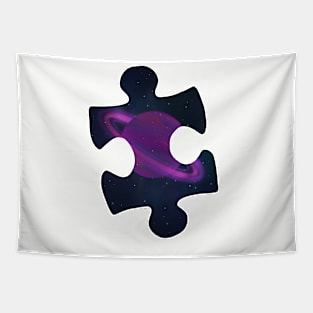 Autism Space puzzle piece Tapestry