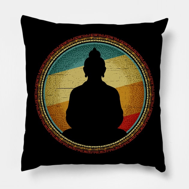 Buddha Meditation Vintage Pillow by VintageShirtShoppe