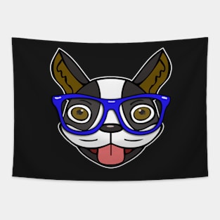 Hipster Boston Terrier Tapestry