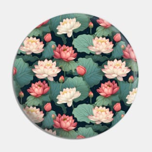 Serenity Blooms: Timeless Lotus Flower Pattern Pin