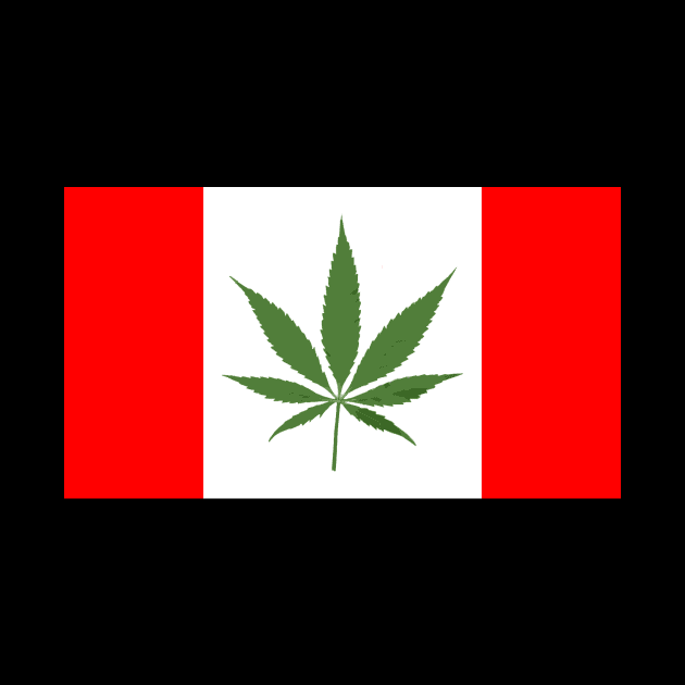 Canada Marijuana Pot Leaf Canadian Flag by Scarebaby