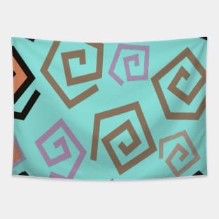 Moroccan Tile Design | Turquoise and Brown Tapestry