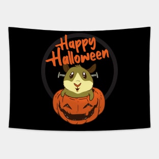 Hamster Pumpkin Happy Halloween Tapestry