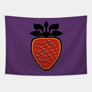 Single Strawberry Heart Berry Indigenous WAWEZHI CANADA Tapestry