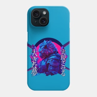 Samurai Lion Japanese words Dream Big/make it happen Phone Case