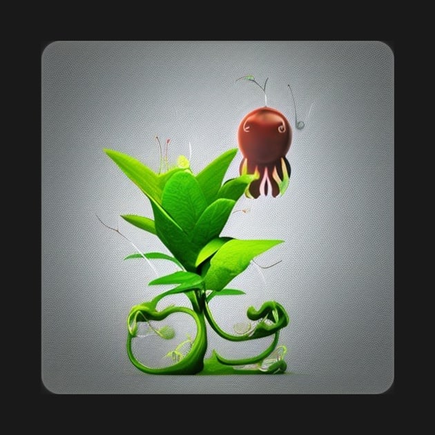 A.I. Generated Alien Plant with Pollinator by Eugene and Jonnie Tee's