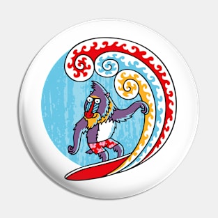 Surfing Mandrill Pin